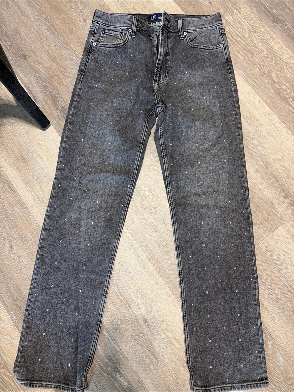 Women’s Grey Speckled Straight-Leg Jeans